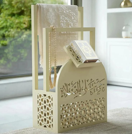 Meuble decorative pour tapis de priere et Coran