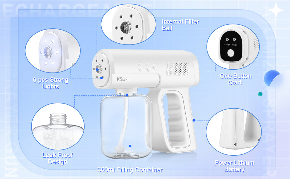 gun Nano Spray desinfectant pratique pour toutes les surfaces